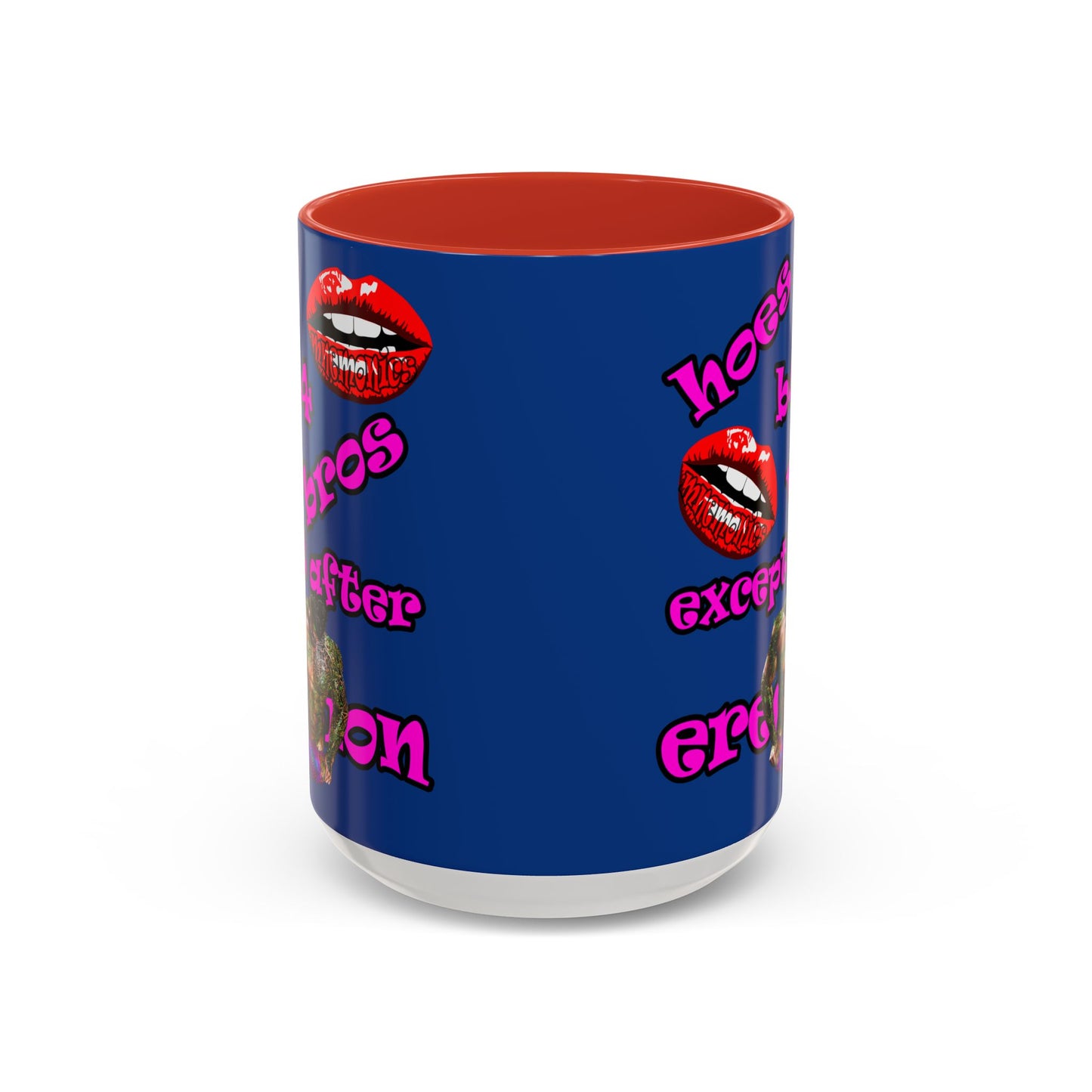 hoes b4 bros - Accent Mug (dark blue)