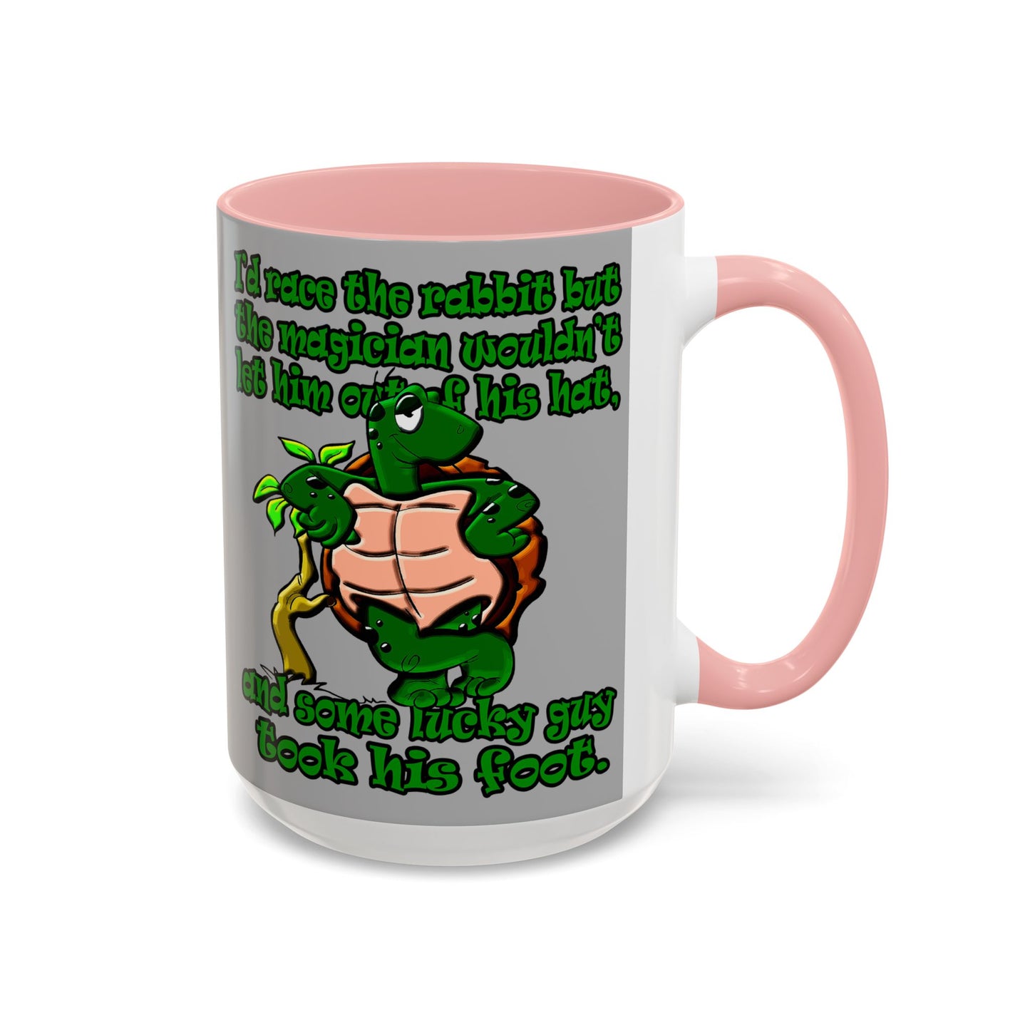 turtle race - Accent Mug (light grey)