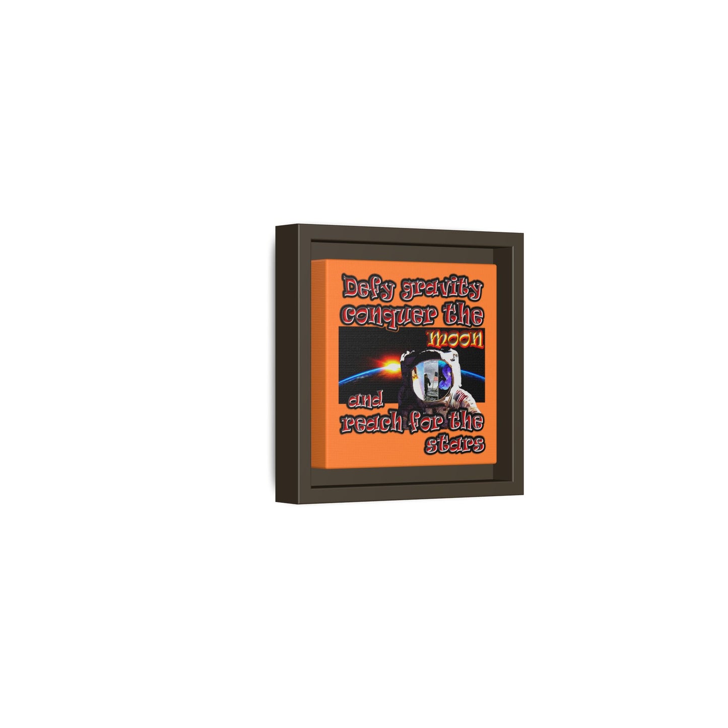defy conquer reach - framed canvas art (crusta)