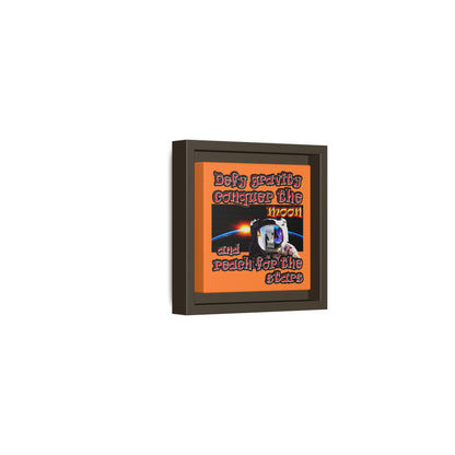 defy conquer reach - framed canvas art (crusta)