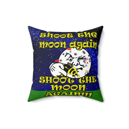 shoot the moon again - Spun Polyester Square Pillow - ('snoops' background)