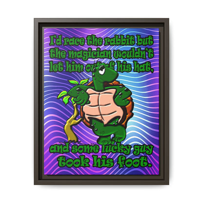 turtle race - framed canvas art (purple wave)