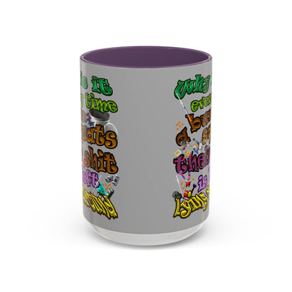 the bum's shit - Accent Mug (light grey)