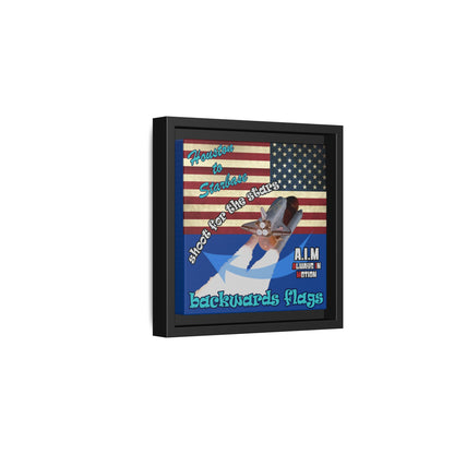 shoot for the stars - framed canvas art (dark blue)