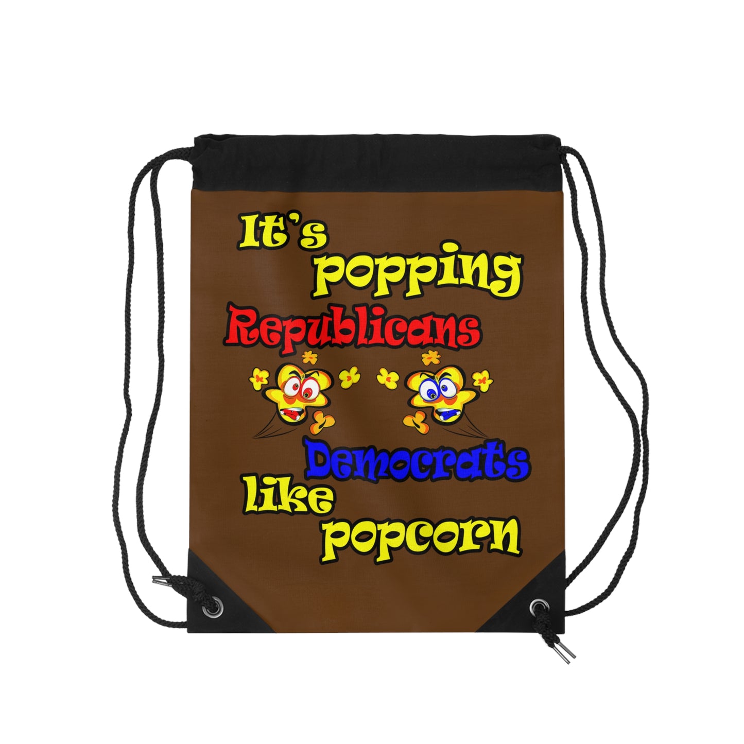 popping like popcorn - Drawstring Bag (brown)