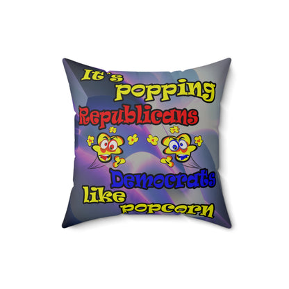 popping like popcorn - Faux Suede Square Pillow - (grey-pink wave)