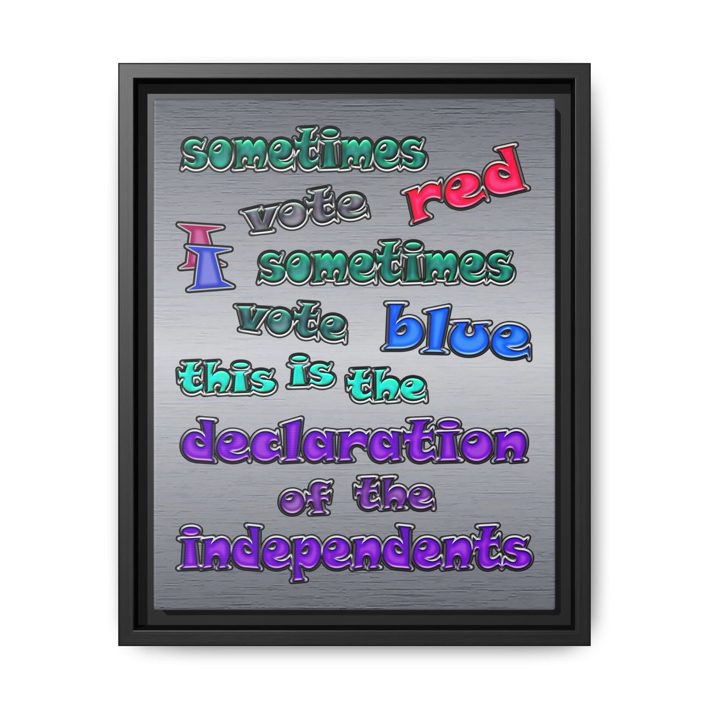 declaration of the independents - framed canvas art (brushed nickel)