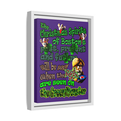 christmas spirits of boston - framed canvas art (purple)