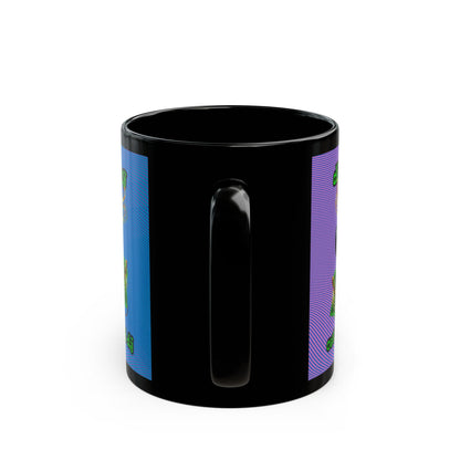 disc jockey - Black Mug (light blue-purple wave)