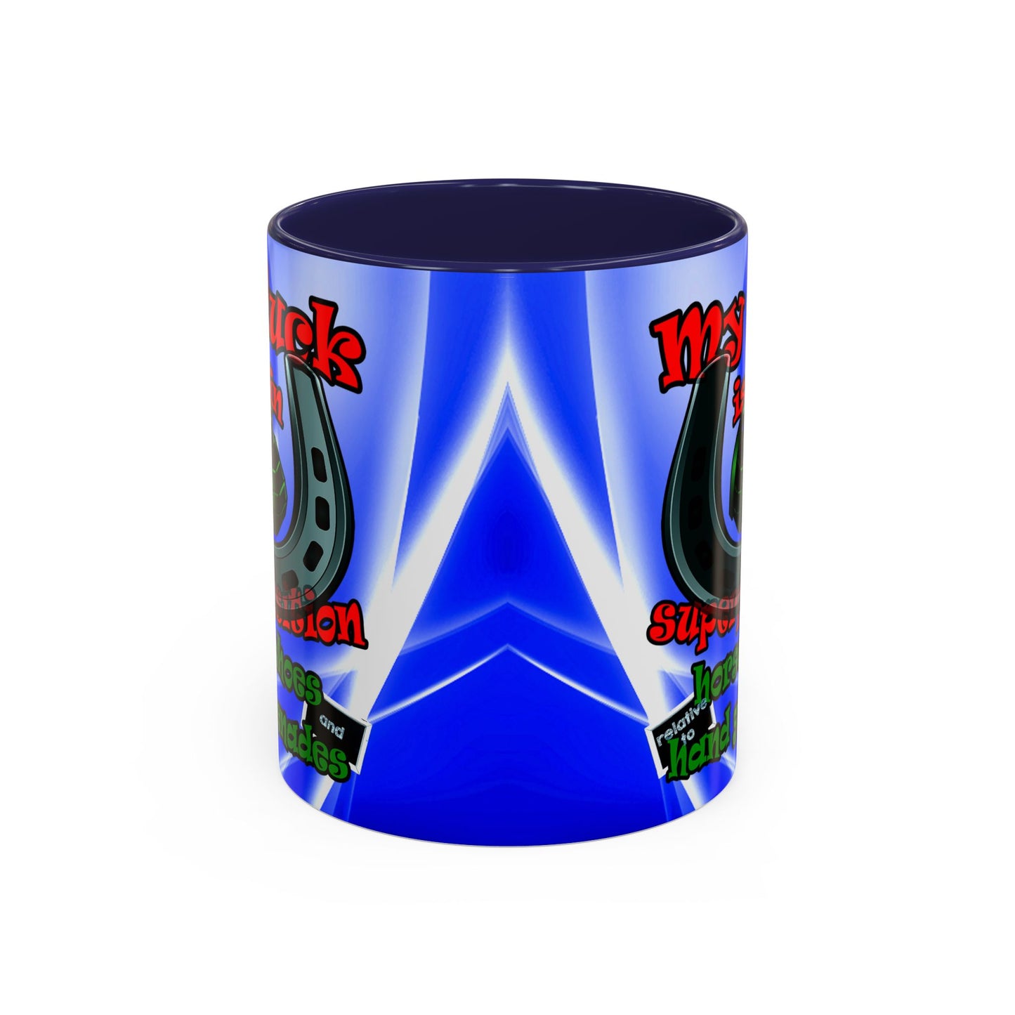 my luck - Accent Mug (blue-white wave)