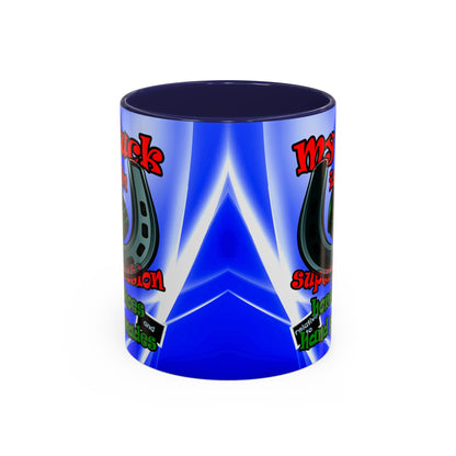 my luck - Accent Mug (blue-white wave)