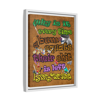 the bum's shit - framed canvas art (brown papyrus)