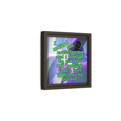 noticed you noticing - framed canvas art (grey-pink wave)