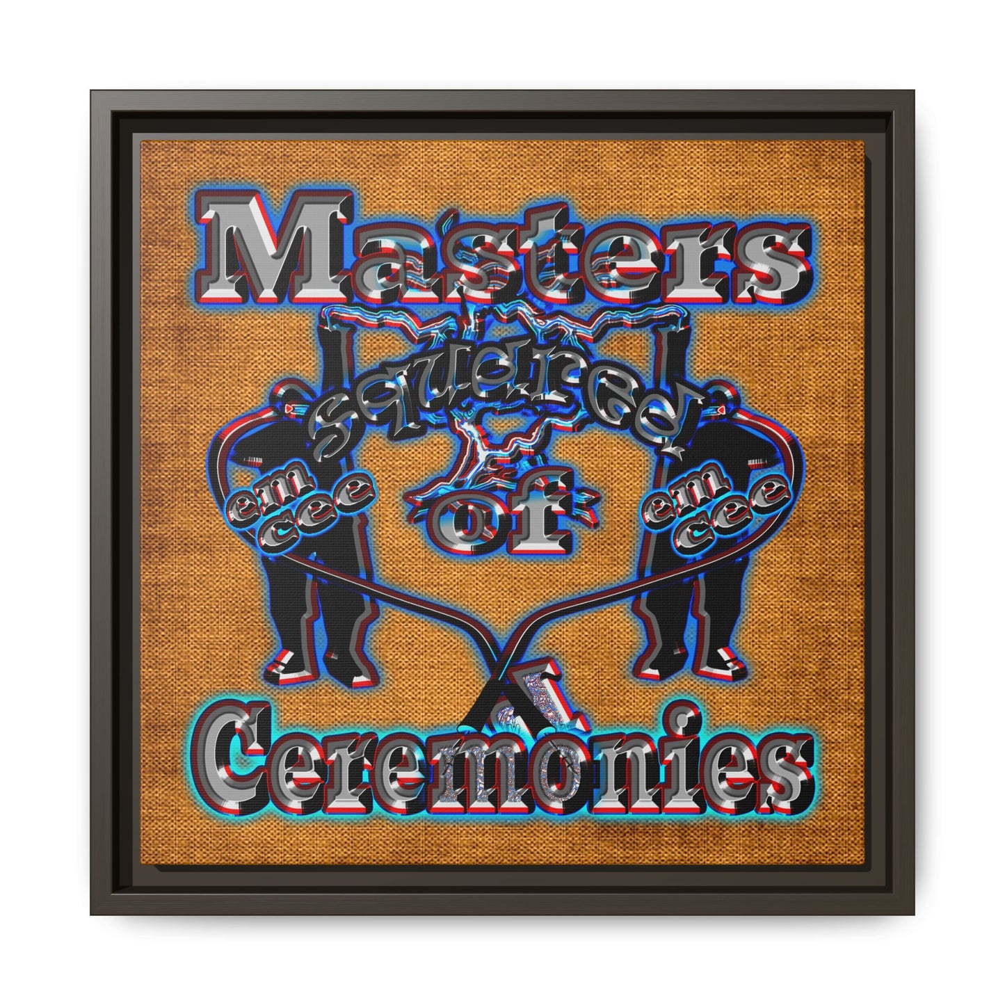 em cee squared - framed canvas art (brown papyrus)