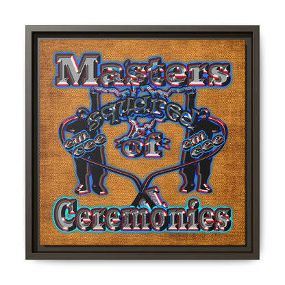 em cee squared - framed canvas art (brown papyrus)