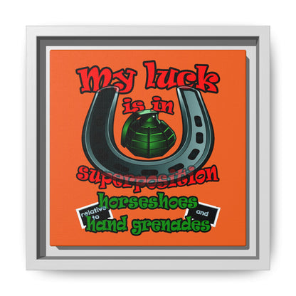 my luck - framed canvas art (orange)