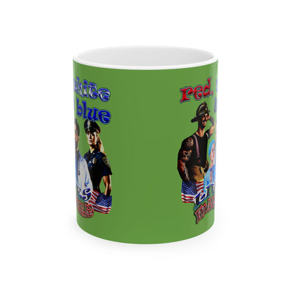 rw&b lives matter - White Mug (green)