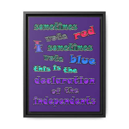 declaration of the independents - framed canvas art (purple)