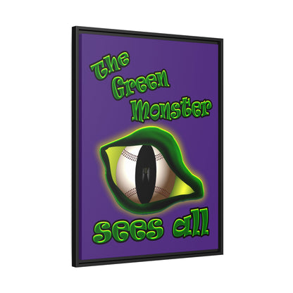 green monster - framed canvas art (purple)