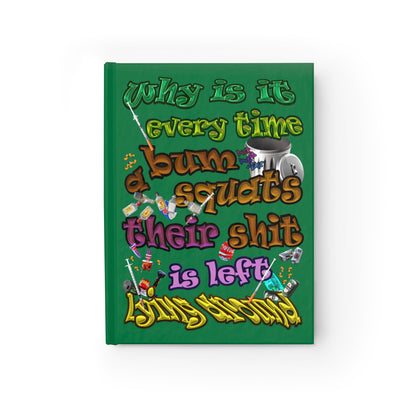 the bum's shit - journal-lined (dark green)