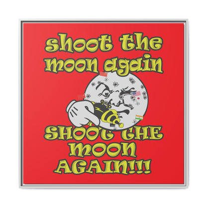 shoot the moon again - framed canvas art (red)