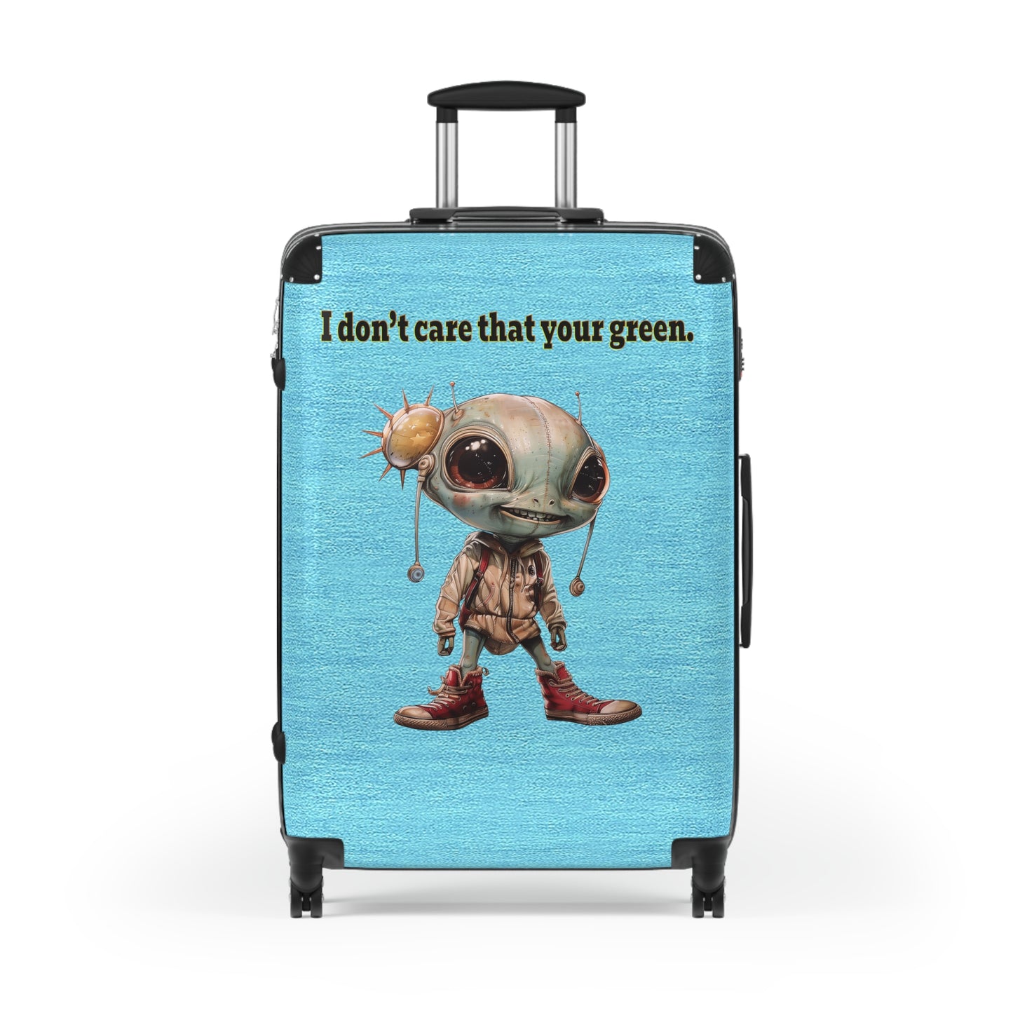 I don't care that your green - Suitcase (faded blue)