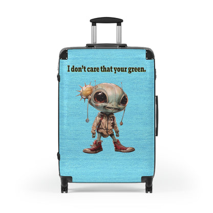 I don't care that your green - Suitcase (faded blue)