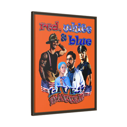 rw&b lives matter - framed canvas art (orange)