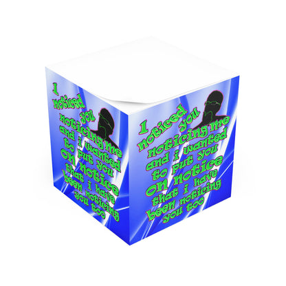 noticed you noticing - note cube (blue-white wave)
