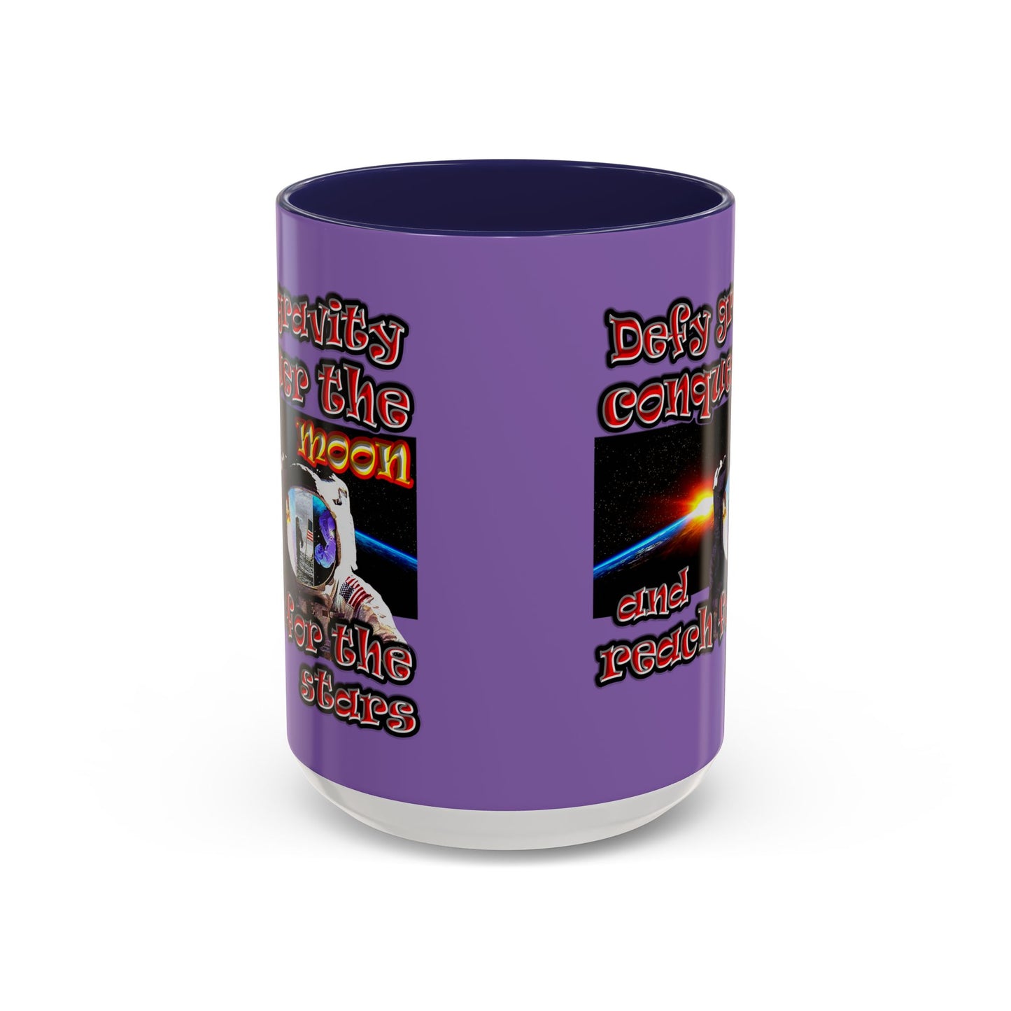 defy conquer reach - Accent Mug (light purple)