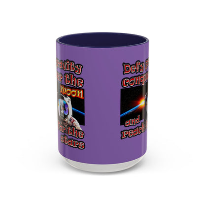 defy conquer reach - Accent Mug (light purple)