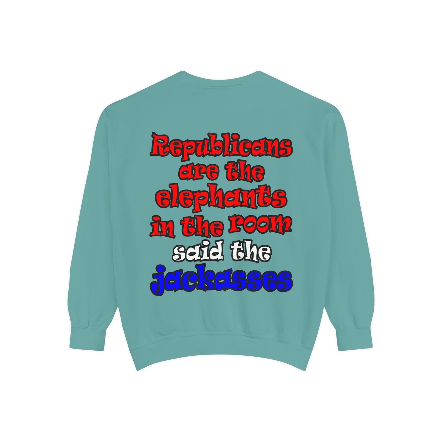 donkeys and elephants - Unisex Garment-Dyed Sweatshirt