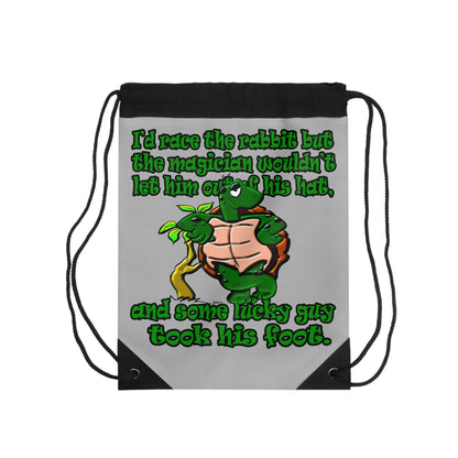 turtle race - Drawstring Bag (light grey)