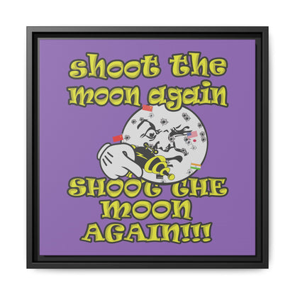 shoot the moon again - framed canvas art (light purple)
