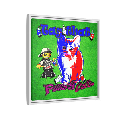 tag that - framed canvas art (green turf)