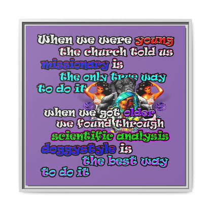 doggystyle - framed canvas art (light purple)