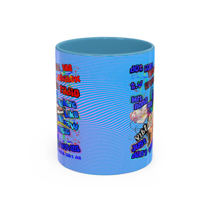 drop the beat - Accent Mug (light blue-purple wave)