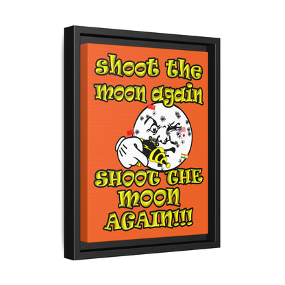 shoot the moon again - framed canvas art (orange)