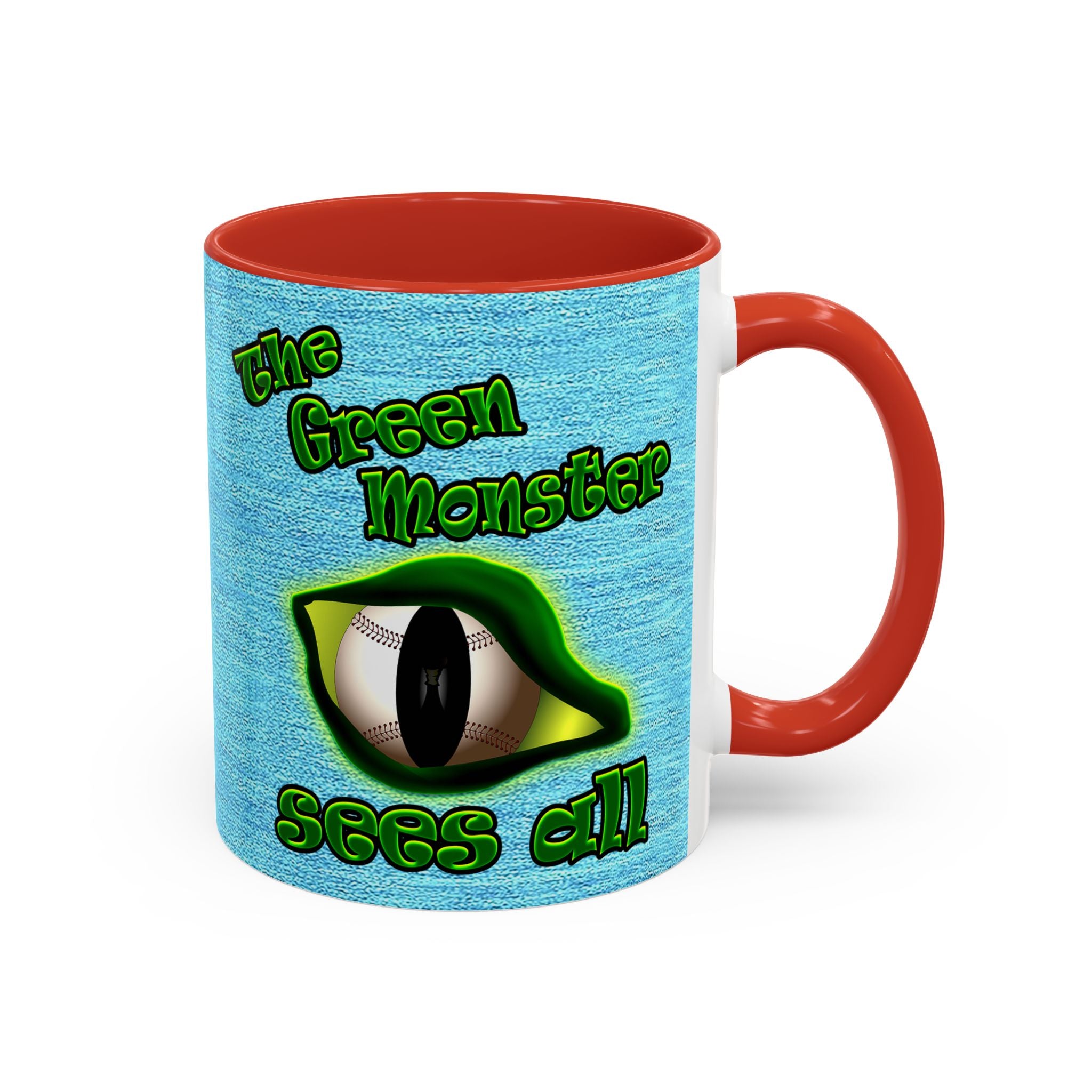 green monster - Accent Mug (faded blue)