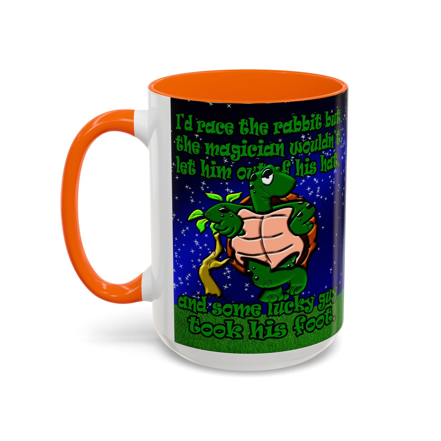 turtle race - Accent Mug ('snoops' background)