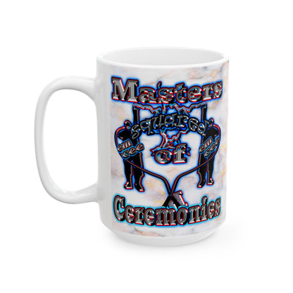 em cee squared - White Mug (white marble)