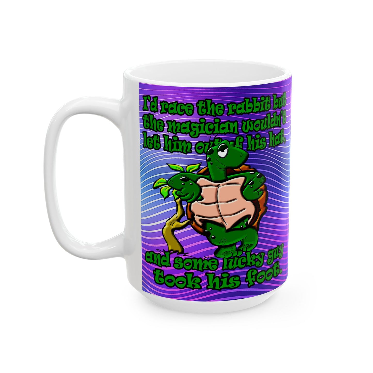 turtle race - White Mug (purple wave)