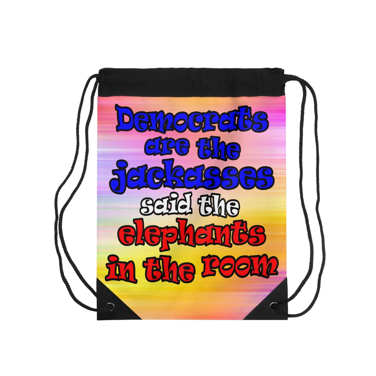 donkeys and elephants - Drawstring Bag (color blur)