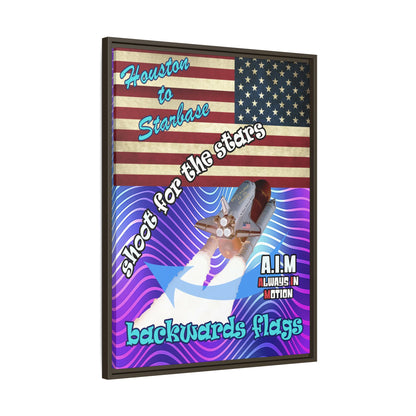 shoot for the stars - framed canvas art (purple wave)