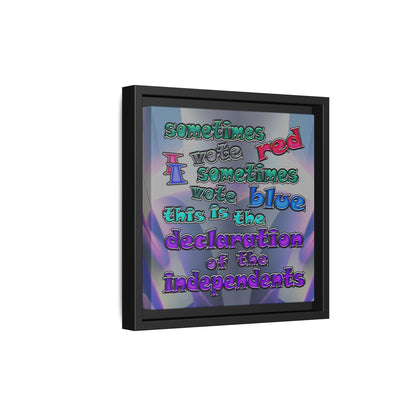 declaration of the independents - framed canvas art (grey-pink wave)