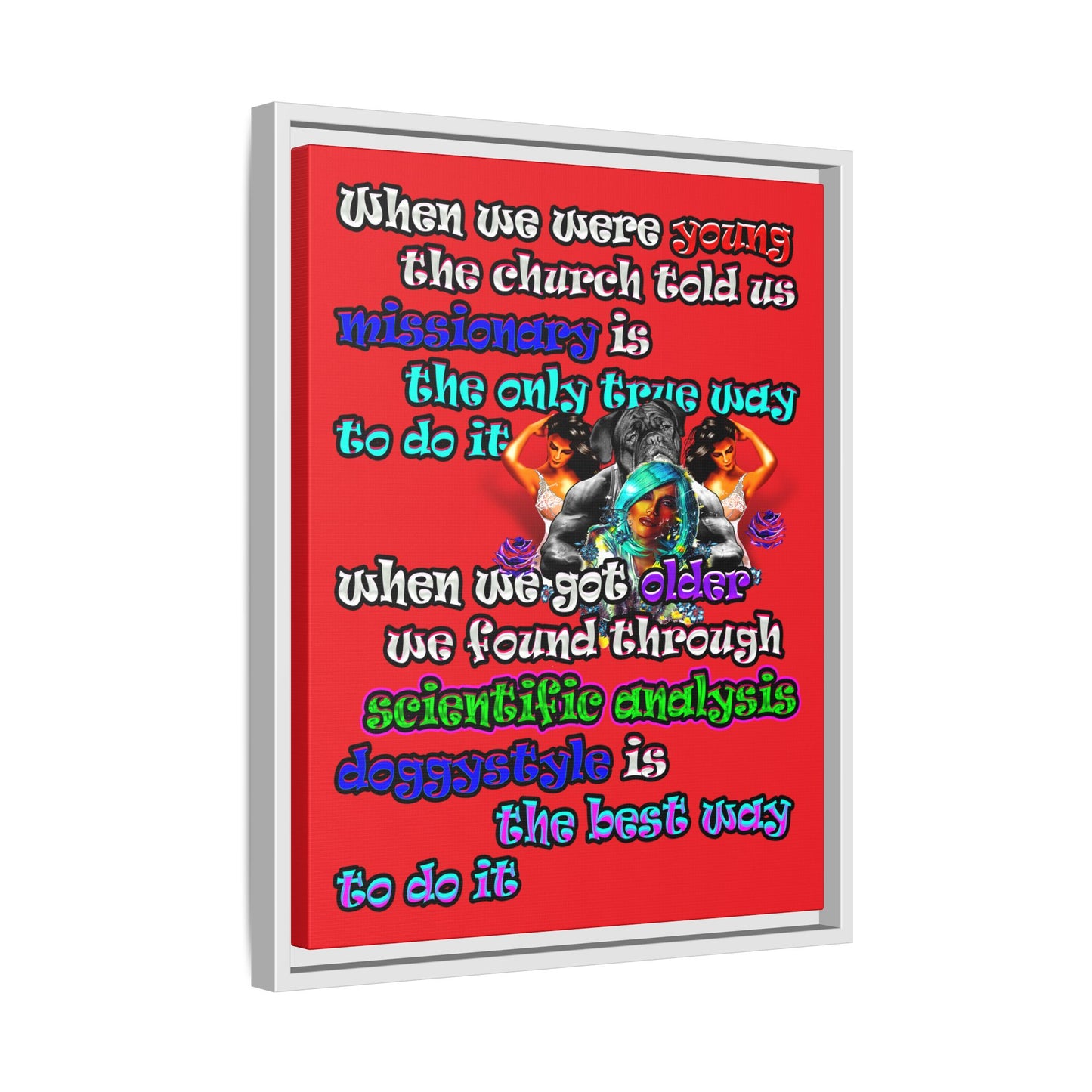 doggystyle - framed canvas art (red)