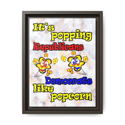 popping like popcorn - framed canvas art (white marble)