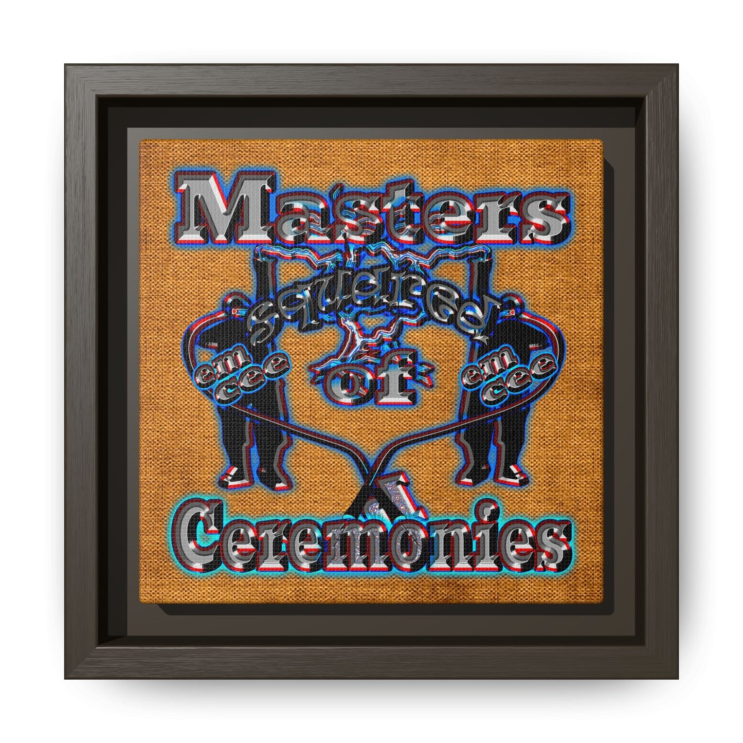 em cee squared - framed canvas art (brown papyrus)