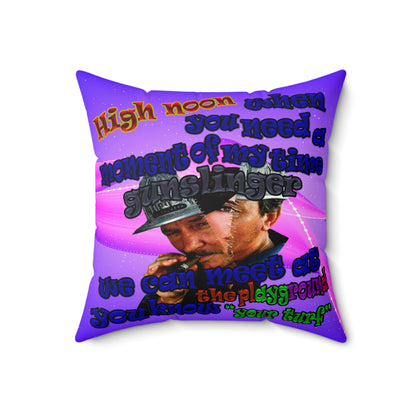 high noon - Spun Polyester Square Pillow - (purple-pink wave)