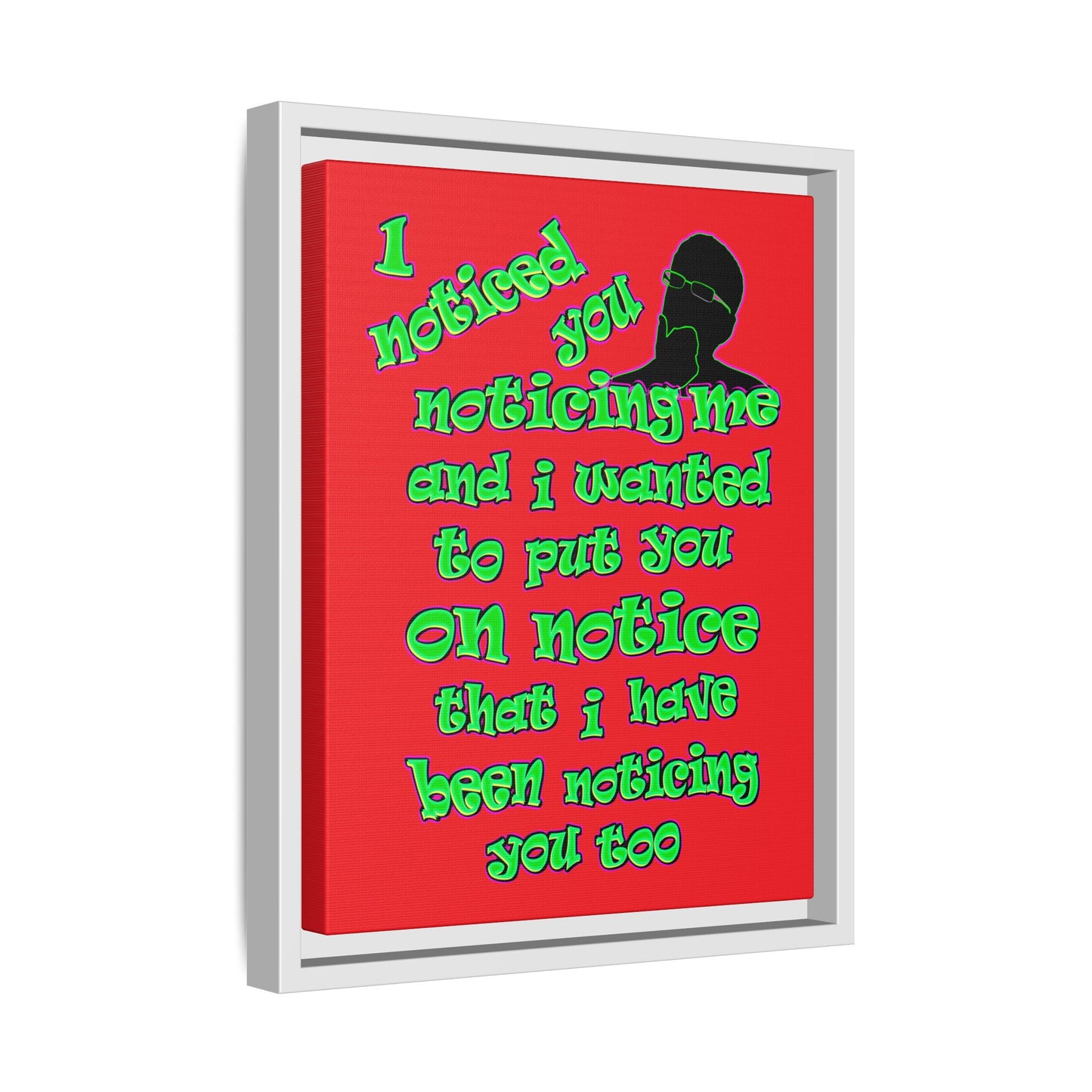 noticed you noticing - framed canvas art (red)